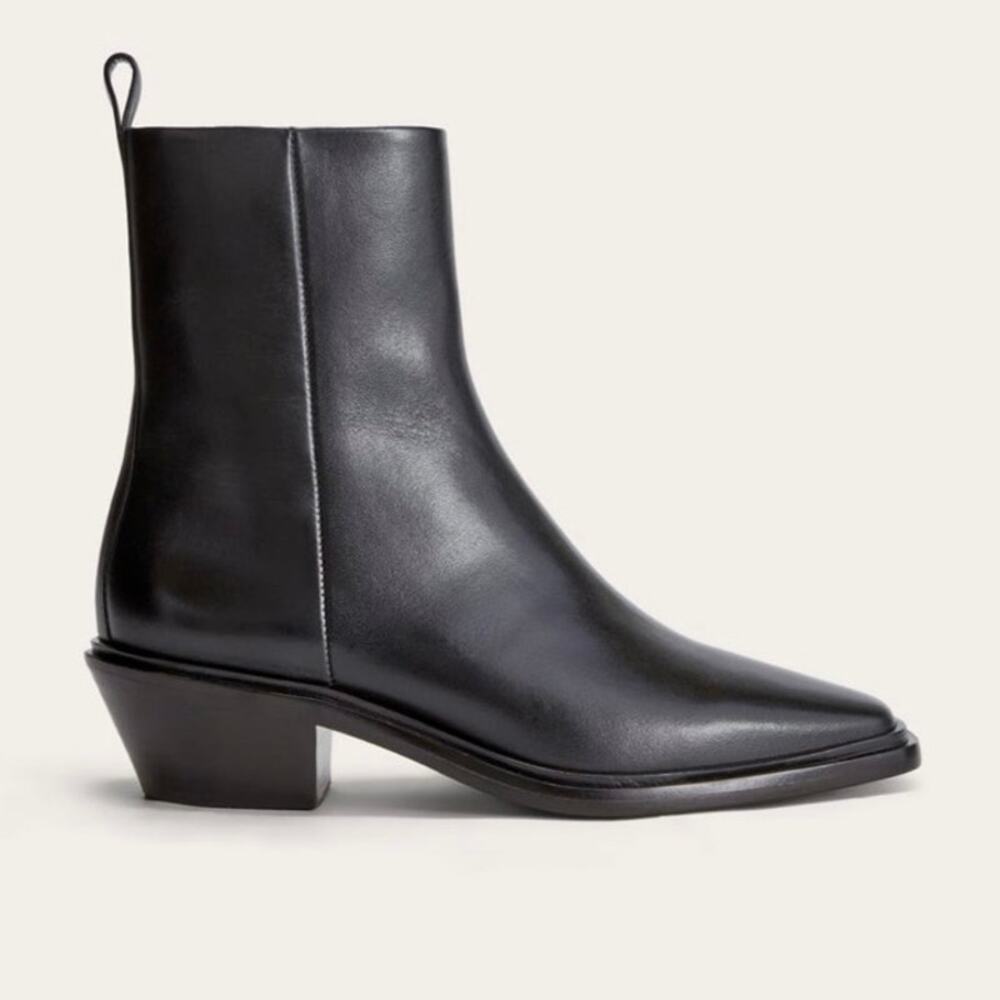 Everlane THE HAVANA BOOT in Black Leather Size 8